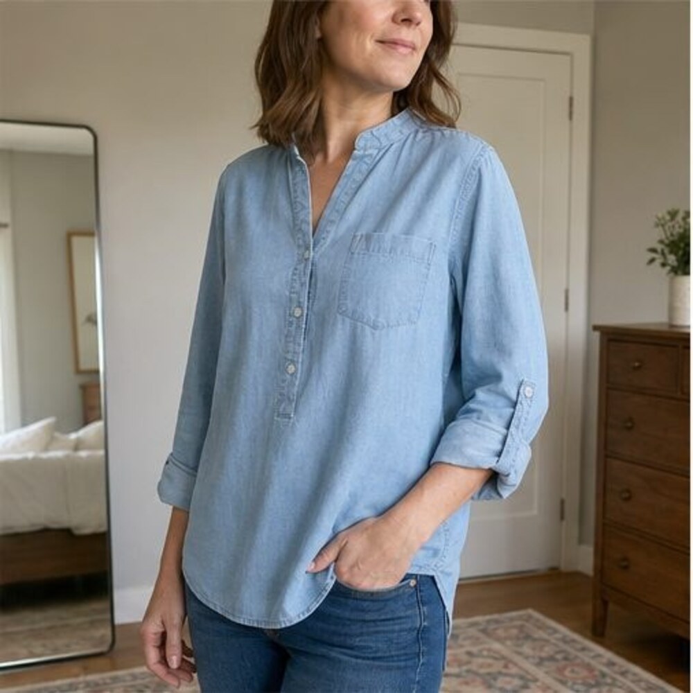 Ivory V Neck Top - Picture 3 of 6